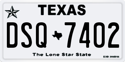 TX license plate DSQ7402