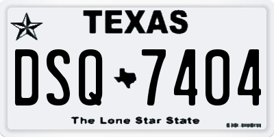 TX license plate DSQ7404