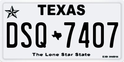 TX license plate DSQ7407