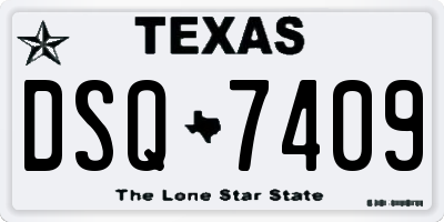 TX license plate DSQ7409