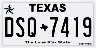 TX license plate DSQ7419