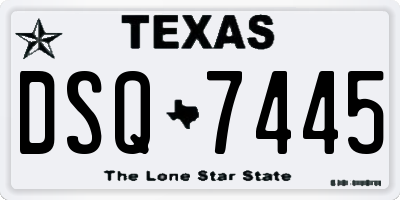 TX license plate DSQ7445