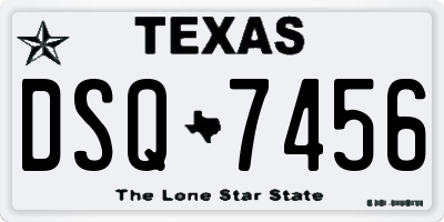 TX license plate DSQ7456