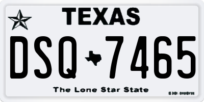 TX license plate DSQ7465
