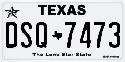 TX license plate DSQ7473
