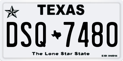TX license plate DSQ7480