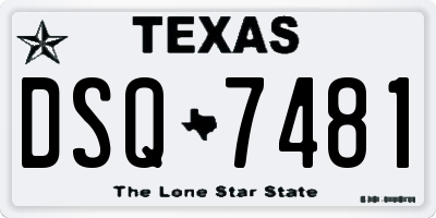 TX license plate DSQ7481