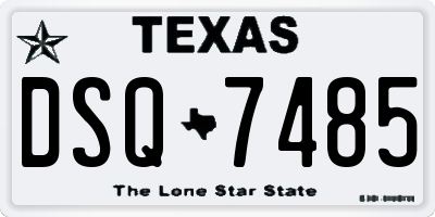 TX license plate DSQ7485