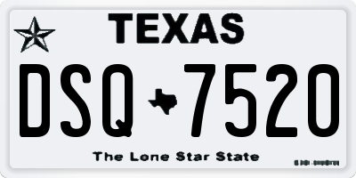 TX license plate DSQ7520