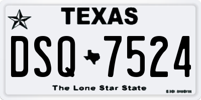 TX license plate DSQ7524