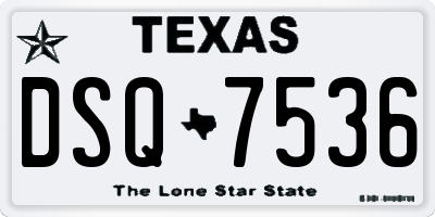 TX license plate DSQ7536