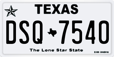 TX license plate DSQ7540