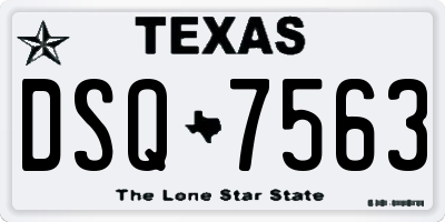 TX license plate DSQ7563