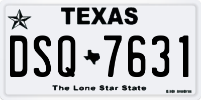 TX license plate DSQ7631