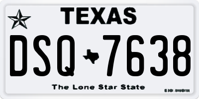 TX license plate DSQ7638