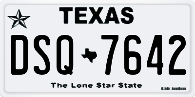 TX license plate DSQ7642