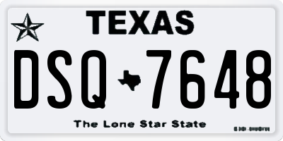 TX license plate DSQ7648