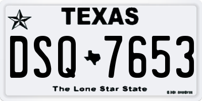 TX license plate DSQ7653