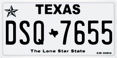 TX license plate DSQ7655