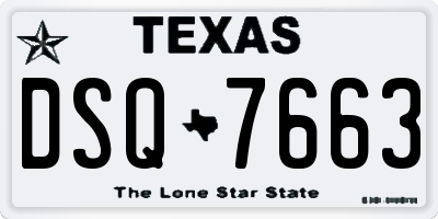 TX license plate DSQ7663