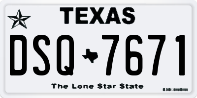 TX license plate DSQ7671