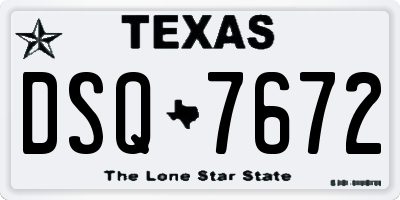 TX license plate DSQ7672