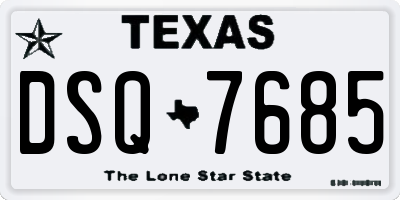 TX license plate DSQ7685