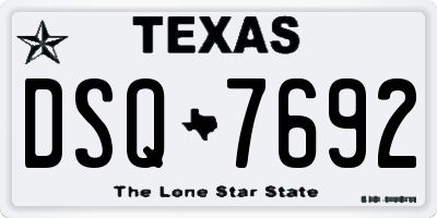 TX license plate DSQ7692