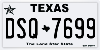 TX license plate DSQ7699