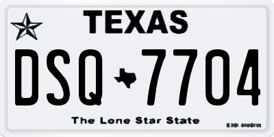 TX license plate DSQ7704