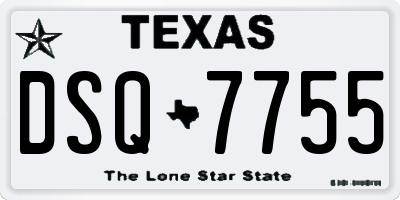 TX license plate DSQ7755