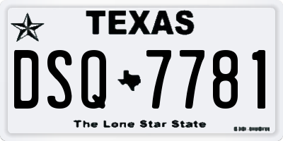 TX license plate DSQ7781