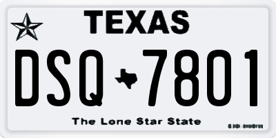 TX license plate DSQ7801