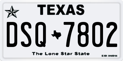 TX license plate DSQ7802