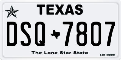 TX license plate DSQ7807
