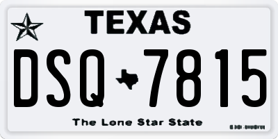 TX license plate DSQ7815