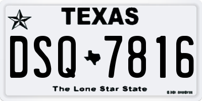 TX license plate DSQ7816