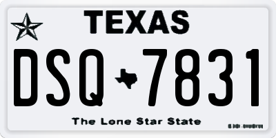 TX license plate DSQ7831