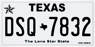 TX license plate DSQ7832