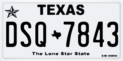TX license plate DSQ7843