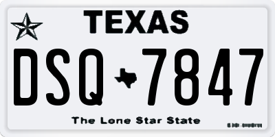 TX license plate DSQ7847