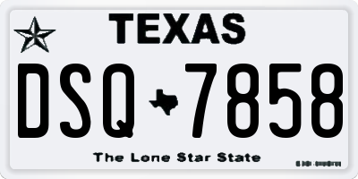 TX license plate DSQ7858