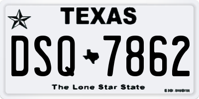 TX license plate DSQ7862