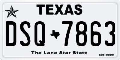 TX license plate DSQ7863