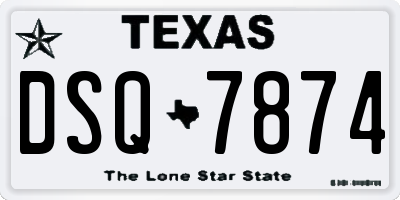 TX license plate DSQ7874