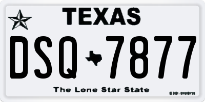 TX license plate DSQ7877