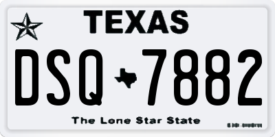 TX license plate DSQ7882