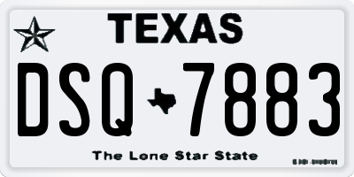 TX license plate DSQ7883