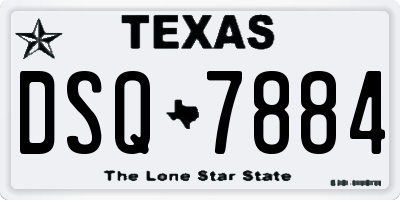 TX license plate DSQ7884