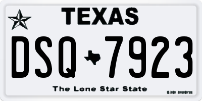 TX license plate DSQ7923